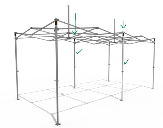 Midtben 30mm til ramme 3x6m