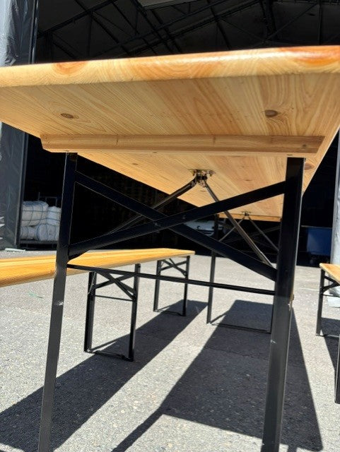 Garden beer 220cm x 51 cm set with benches